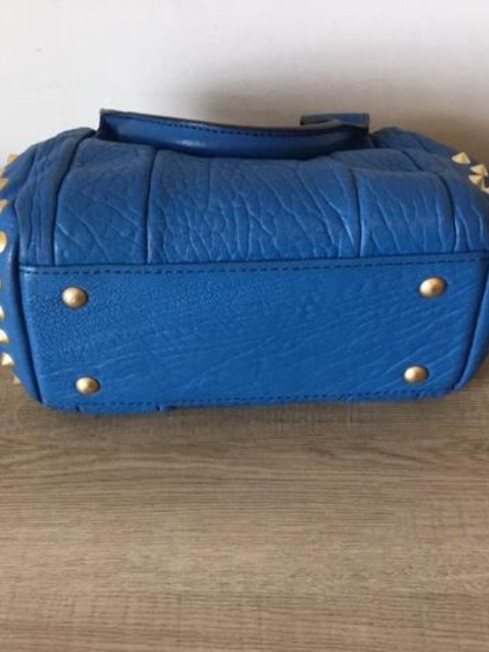 Authentic MCM Keana Studded Boston Satchel Crossbody Handbag Vibrant Blue P9076 - Picture 8 of 13